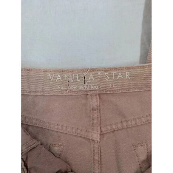 Vanilla Star Womens Jeans 90s Boyfriend Distressed Button Fly Size 11 Peachy - Picture 10 of 13